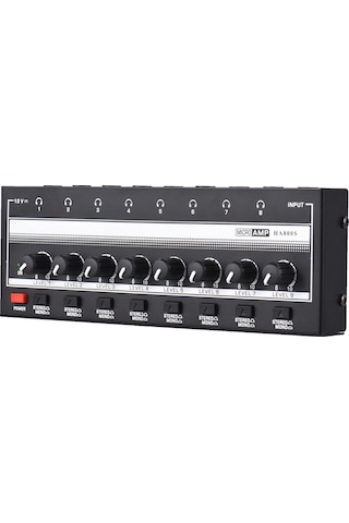 Hfambition 8 Kanal Stereo Kulaklık Amfi - Ultra Düşük Gürültü - Yüksek Güç - Optimum Ses Kalitesi - Avrupa Standartı