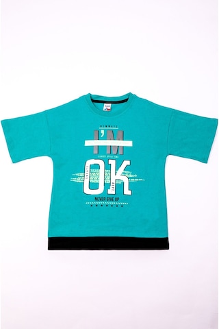 Erkek Çocuk Tshirt Basklı A8 Petrol Yeşili