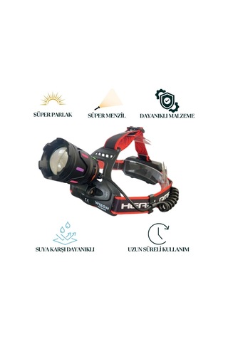 Wison Ws-2060 25 Watt 1800 Lümen Profesyonel Şarjlı Kafa Feneri Siyah