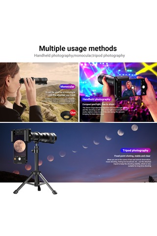 Apexel Yeni Yükseltme 36x Telefoto Akıllı Telefon Lens Kiti Tanımlandığı Gibi