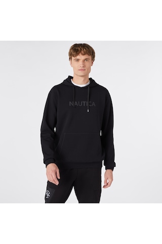 Nautica Nautıca Erkek Siyah Standart Fıt Kapüşonlu Sweatshırt Düz K37226t Siyah