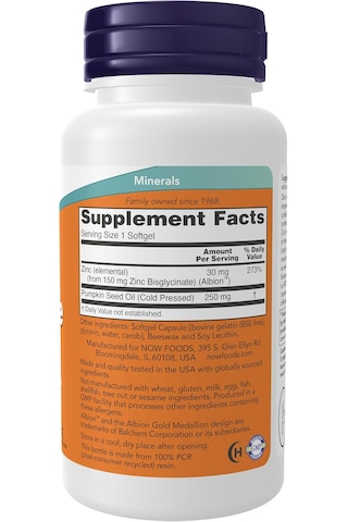 Now Foods Zinc Glycinate 120 Softgels Usa Menşeii Orijinal Dmmedicineden