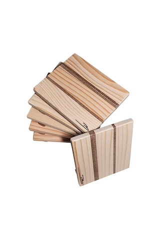 Doğal ahşap Bardak altlığı fincan altlığı çay tabağı (6lı set) Ahşap