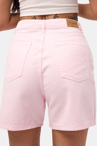 Itsbasic Kadın Light Pembe Diana 6s6-98 Relax Mom Fit Denim Şort