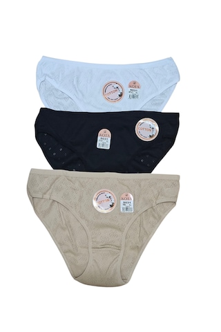 Kota 5031 3 Lü 3 Renk Nefes Alan Pamuklu Kumaş Bikini Külot Karışık/çok Renk