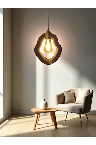 Bohem Beton Görünümlü Modern Minimalist Avize Ayarlı E27 Duy Salon Mutfak Yatak Odası Ofis Kafe Siyah