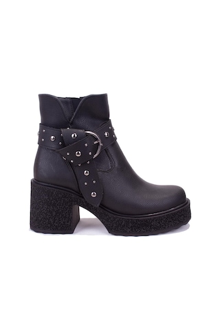 Dagoster Dza07-8962278 Siyah Günlük Platform Topuklu Kadın Bot 001