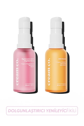 Cream Co. Hyaluronic Acid & Peptide Serum 30 ML + Sos Serum 30 ML