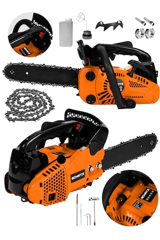 Schatz 25cc Mini Benzinli Testere Ağaç Odun Dal Budama Ve Kesme Testeresi Hızar Motoru 35cm Testere Turuncu
