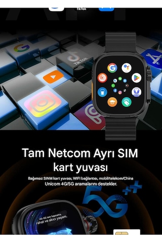 Hw Ultra 3 Call 5g Android Amoled Ekran Gps, Nfc, Kamera Yapay Zeka Destekli Akıllı Saat Btk Kayıt