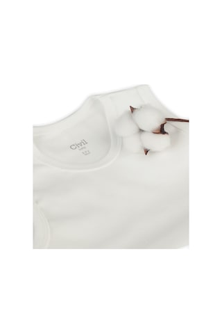 Civil Baby 5'li Organik Çıtçıtlı Badi Seti Pamuklu Kolsuz Ribana Bebek Atlet - Ekru