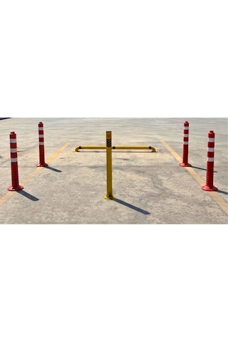 Kişisel Park Alanı 75 Cm Metal Yatar Kalkar Direk, 4'lü 75 Cm Plastik Duba, 180x12 Cm Standart Stoper