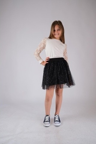 Uzun Kol Detaylı Pamuk Tişört Beyaz Nanna Fashion 2022-G-0005