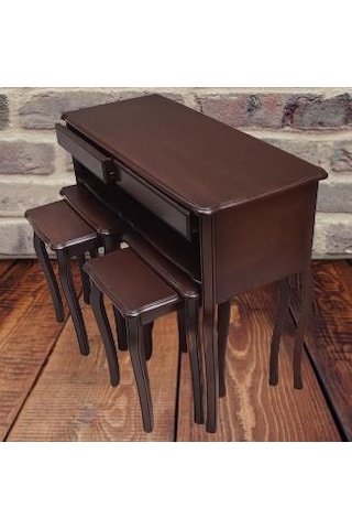 Dresuar-zigon Model  KAYIN Torna İskelet Çift zigon Parlak ceviz  Kutuda sevk El Yapım Ceviz