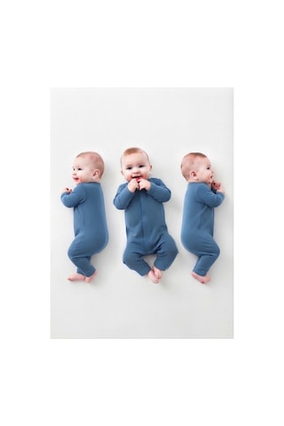 Gülerçocuk Unisex Bebek Tulumu Uzun Kollu Çıtçıtlı Pamuk Penye Likrali Soft Yenidoğan Bebek Tulumuu Mavi Mavi