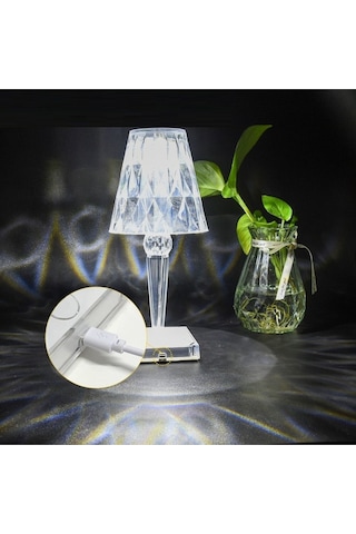 Powermaster Kumandalı Kristal Dev Masa Lambası Rgb Usb Charging Multi Color Rose Diamond Table Lamp