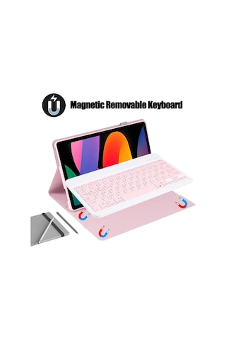 Xiaomi Pad 6 / Pad 6 Pro 11 Uyumlu Bluetooth Özellikli Standlı Kalem Bölmeli Klavyeli Kılıf