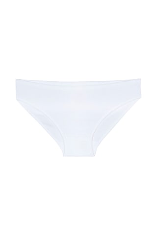 Bsm 3'lü Kadın Beyaz Pamuklu Kaşkorse Bikini Külot Beyaz