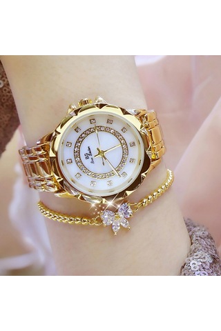 Padalink Altın Kadın Kol Saati - Doğal Ana Kiremit Ve Taşlı Tasarım, Basit Zekice, Su Geçirmez, Kuvars Hareketli, Moda Ve Şıklık Diğer