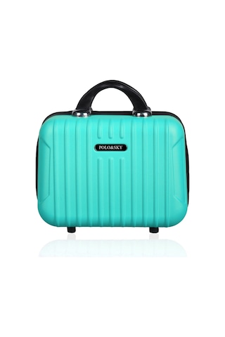 Polo&sky Class Model Su Yeşili Renk Abs Makyaj Çantası El Valizi