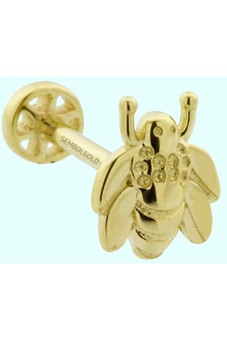 Sembolgold Altın Tragus Piercing Arı 14 Ayar