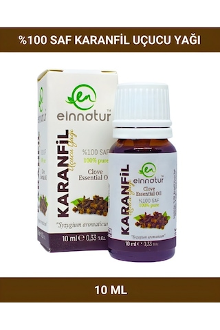 Einnatur Karanfil Uçucu Yağı %100 Saf Syzygium Aromaticum Essential Oil Clove Oil Öjenol 10 ML