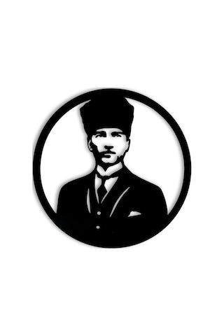 Cajuart Dekoratif Ahşap Kesim Atatürk Portresi Büyük Duvar Tablo