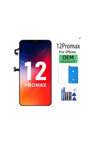 Apple iPhone Uyumlu 12 Pro Max A Kalite Ön Lcd Ekran Dokunmatik Sıvı Bandı Kırılmaz Tamir Seti Set