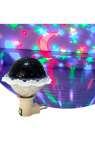 Kristal Gökyüzü Modlu Yıldızlı Hareketli 360 Derece Dönen Kristal Led Ampül Şeffaf