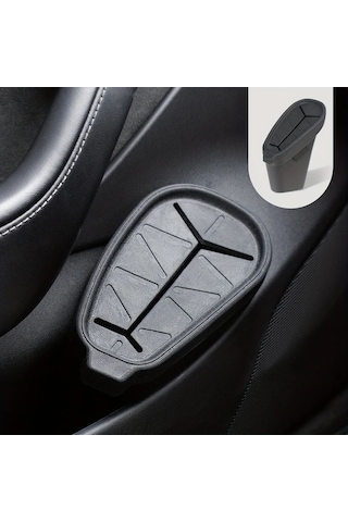 Honeybeeshop Tesla Model 3 Kapaklı Çöp Kutusu Siyah Dayanıklı Plastik Yan Kapı Organizatörü 2017 2023 Siyah