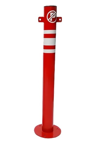 Otopark Zincir Bariyer Metal Duba Demir Sabit Baba Metal Park Bariyeri 75 Cm Gri