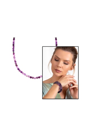 Hem Bileklik - Hem Kolye - Hem Tesbih 99Lu Mor Ametist Doğaltaş T N11.6230