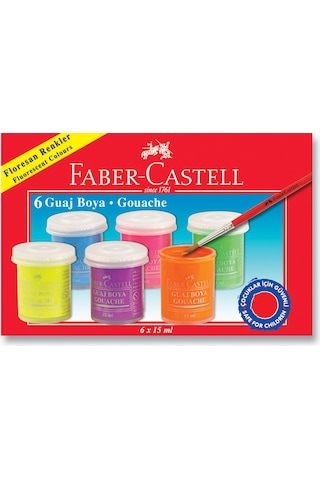 Faber-Castell Guaj Boya 6 Renk Tekli Çok Renkli