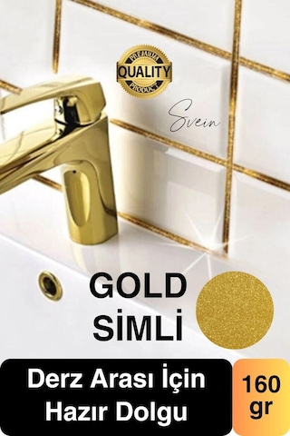 Pratik Gold Altın Sarı Simli Hazır Derz Fayans Seramik Boşluk Anında Kapatıcı Yer Cephe Yenileyici