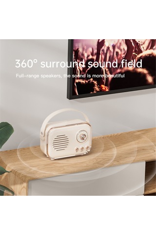 Ximistore9 Yeşil Retro Bluetooth Hoparlör: Fm Radyo, Tf Kart, Aux Girişi, 5.0 Bluetooth, 1500mah Pil, Ev/karaoke/mangal İçin Kaliteli Ses