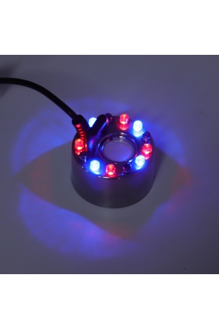 Qingmipy Stainless Steel Ultrasonik Soğuk Buhar Oluşturucu 12 Led Işıkli - Göl, Akvaryum, Aromaterapi İçin - 110-240v Avrupa Şarj Aleti