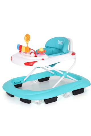 Duux Plano Oyuncaklı Müzikli 3 Kademeli Örümcek Bebek Yürüteci Turkuaz