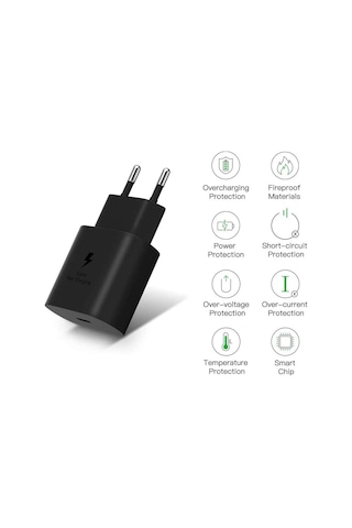 Samsung Galaxy A73 S22 S23 A23 M23 M33 A53 Uyumlu Android Type-C Ultra Hızlı Şarj Cihazı / Şarj Aleti 22.5W 3.0 Amper Şarj Başlığı Adaptör