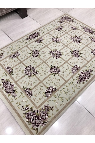 Saray Halı Tifanny 10109 Krem 125X180 Krem Pudra Yeşil Sık Halı !