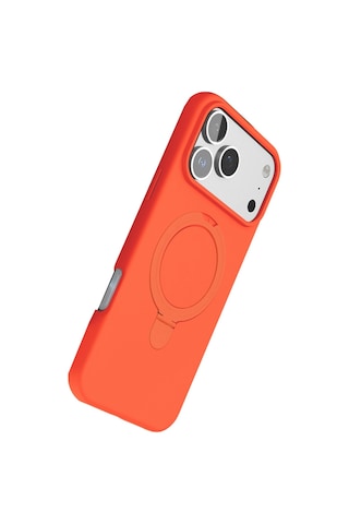 Apple, Uyumlu iPhone 17 Pro Regal Magsafe Standlı Kapak Turuncu