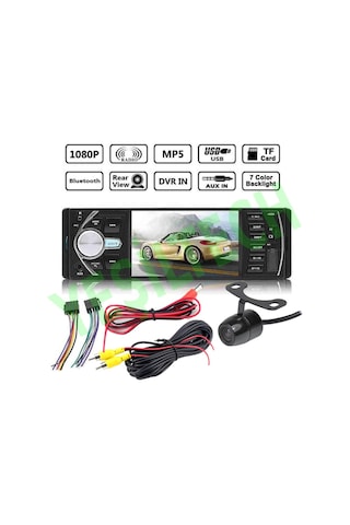 Exvol Araba Oto Teyp+park Kamera Hediyeli 4.1 İnc Ekran 4*60W Bluetooth-MP3-MP5-USB