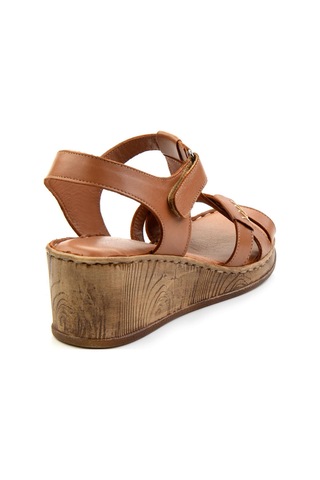 Bambi Taba Leather Kadın Sandalet K05552006003 Taba