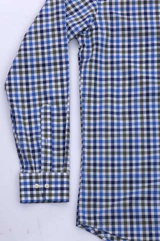 Giant Modern Fit Uzun Kol Kareli Erkek Gömleği - Günlük & İş Mavi