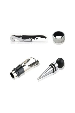 Kutulu 4 Parça Şarap Tirbüşon Şaraplık Şarap Açacağı Seti cin374