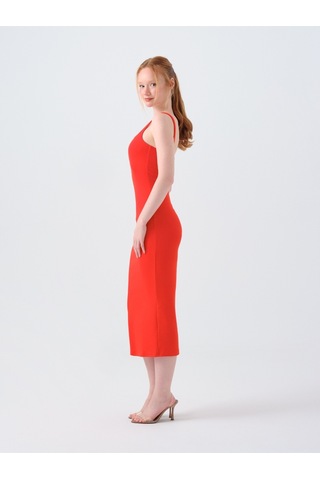 Slim Fit Kadın Elbise Kırmızı