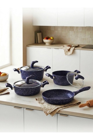 Hascevher Karina 7 Pcs Granit Vega Tencere Seti 1822ten26kar26tv Renk Mor