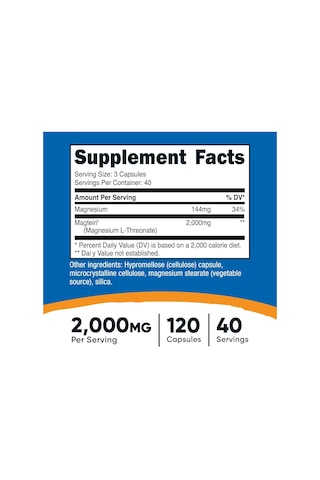 Nutricost Magnesium L-threonate As Magtein 2000 Mg 120 Caps