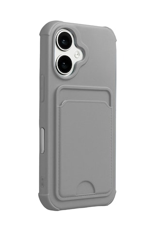 Newface - 537 - Apple iPhone Uyumlu 17 Kelvin Kartvizitli Silikon - Ece-umay - - Gri