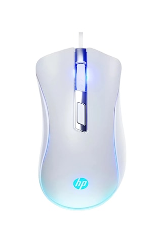HP G100 1600 Dpı Usb Kablolu Optik Ledli Gökkuşağı Aydınlatmalı Oyuncu Mouse Beyaz