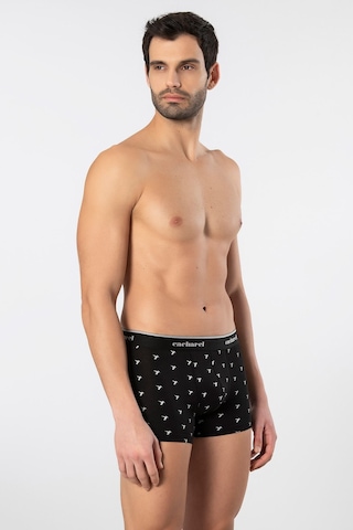 Cacharel Erkek Desenli Likralı Boxer 3'lü Paket 1339/siyah 1 Gri